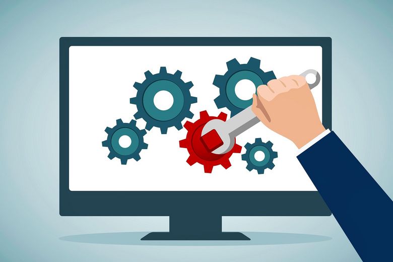 1923530243 Illustration eines Desktops, auf dem Zahnräder zu sehen ist. Kontext: Die EU will die Schrauben aber anziehen. Foto:iStock/weiyi zhu